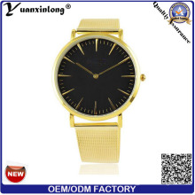 YXL-636 hombres Casual dama relojes oro malla banda cuarzo relojes